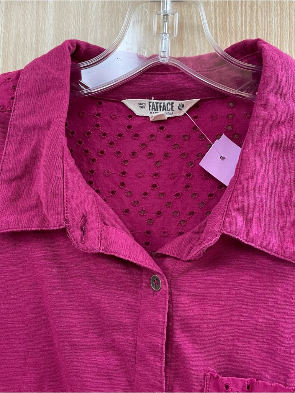 Fat Face Purple eyelet top size 8 - Picture 3 of 8